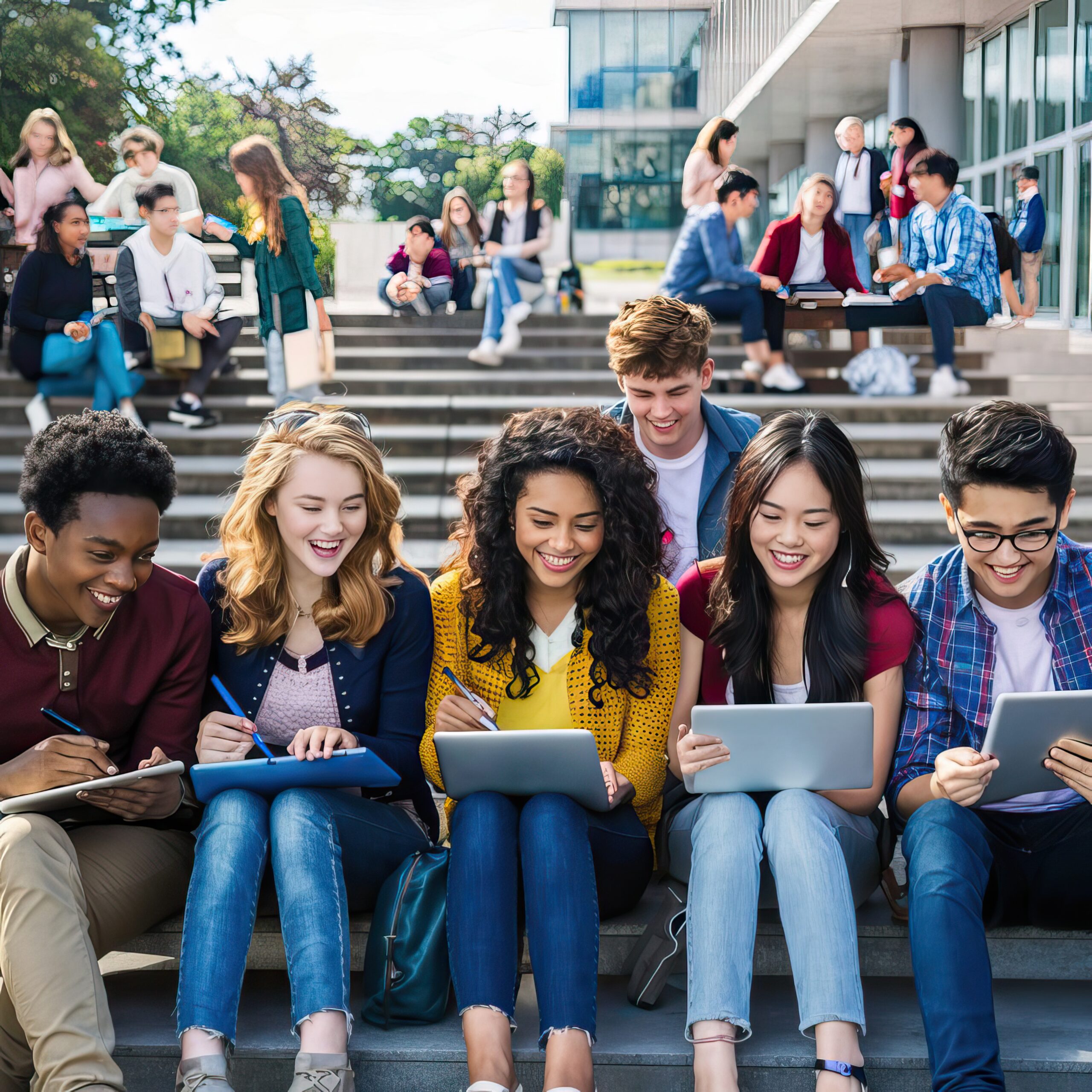group-diverse-young-adults-using-laptops-outdoor-setting-collaborating